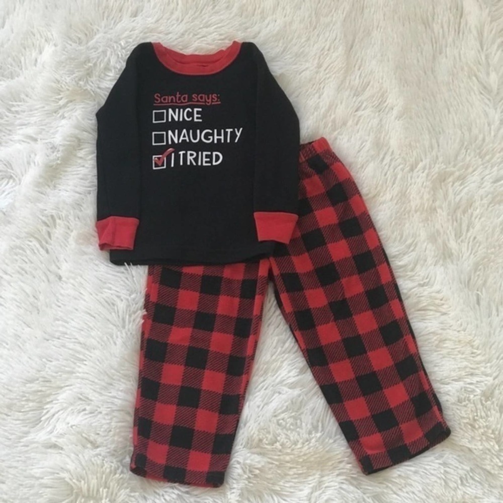 𝅺CARTER’S Naughty List Buffalo Plaid PJ Set